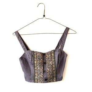 Purple Cotton Crop Top